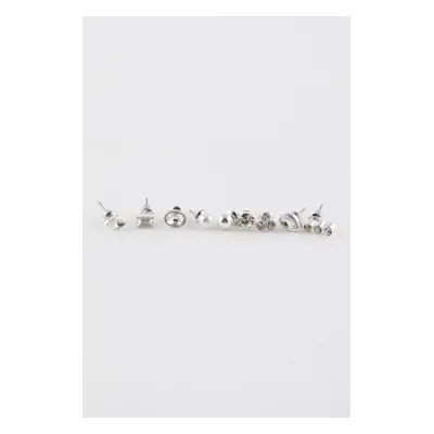 DEFACTO Women&#39;s 9-Piece Silver Earrings