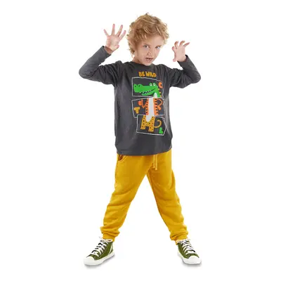 Denokids Be Wild Boy T-shirt Tracksuit Bottom Set