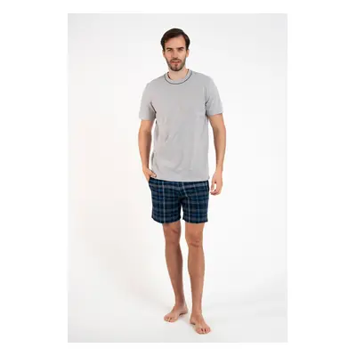 Men's pyjamas Ruben, short sleeves, shorts - melange/print