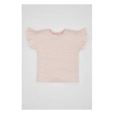 DEFACTO Baby Girl Crew Neck Striped Short Sleeve T-Shirt