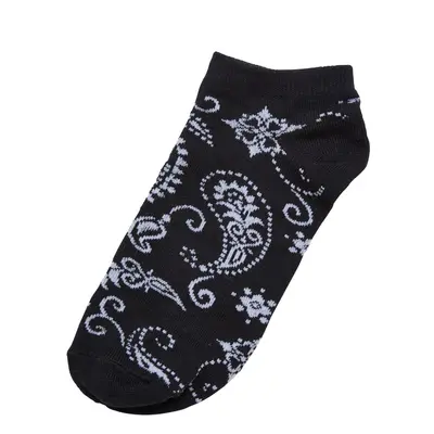 Bandana Pattern No Show Socks 5-Pack black