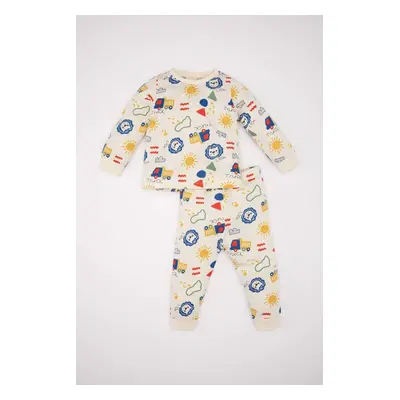 DEFACTO Baby Boy Patterned Long Sleeve Cotton Pajama Set