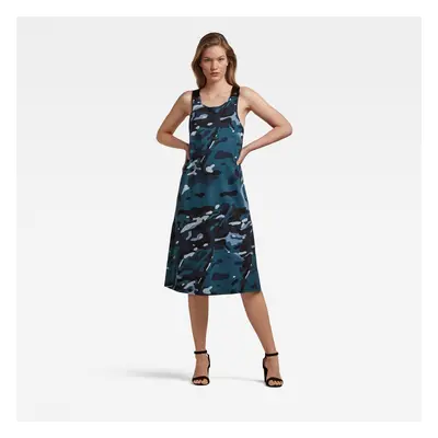 G-STAR Dress - A-line dungaree camo ao dress blue