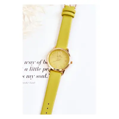 Women's watch on leather strap Giorgio & Dario green