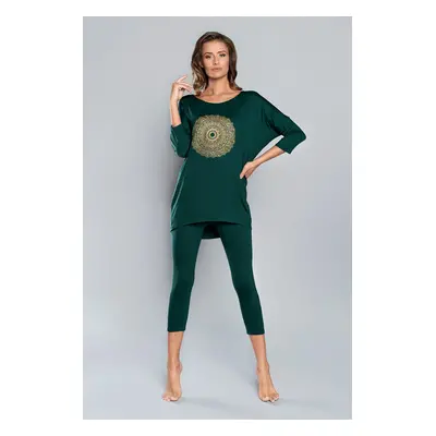 Pyjamas Mandala 3/4 sleeve, 3/4 leg - green