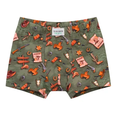 Boys' boxer shorts - olive print