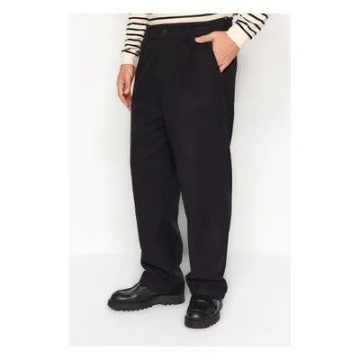 Trendyol Black Wide Leg Stamped Trousers