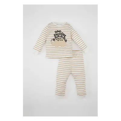 DEFACTO Baby Boy Striped Long Sleeve Top Long Bottom Pajama Set