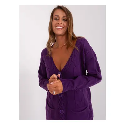 Dark purple cardigan with pockets