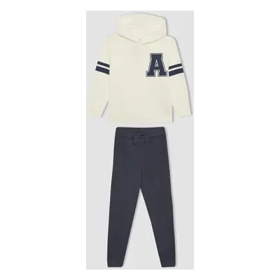 DEFACTO Boy's Printed Sweatshirt Sweatpants 2-Piece Set