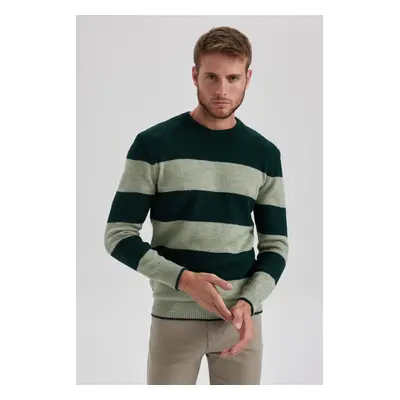 DEFACTO Standard Fit Striped Turtleneck Sweater