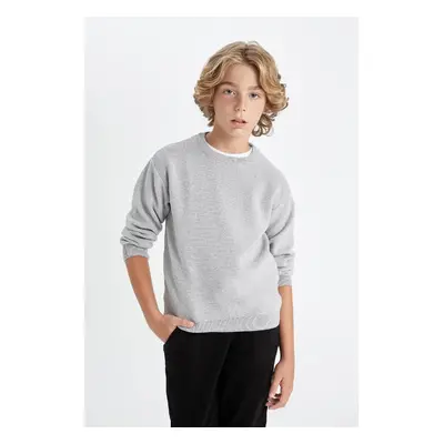 DEFACTO Boy's Crew Neck Knitwear Sweater