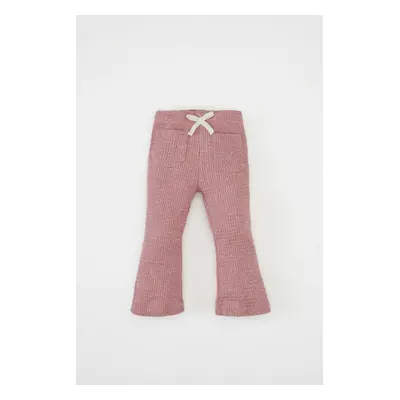 DEFACTO Baby Girl Bell-bottom Pocket Bow Waffle Leggings