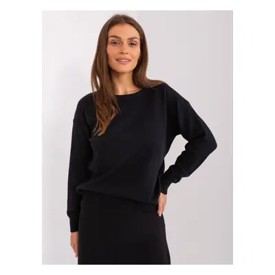 Black women's classic sweater with long sleeves