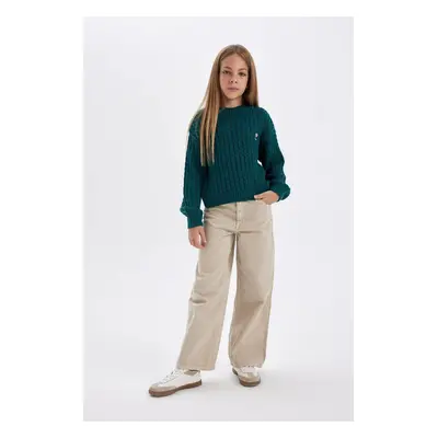 DEFACTO Girl's Wide Leg Wide Leg Cotton Trousers