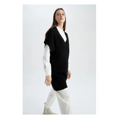 DEFACTO Relax Fit V-Neck Long Knitwear V-Neck Sweater