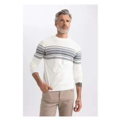 DEFACTO Standard Fit Patterned Crew Neck Sweater