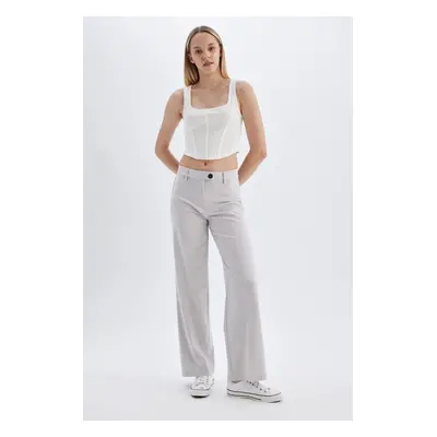 DEFACTO Wide Leg High Waist Standard Length Trousers