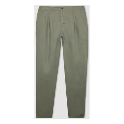 DEFACTO Crop Double Leg Linen Trousers