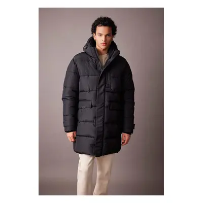 DEFACTO Fit Water Repellent Hooded Silk Fabric Puffer Jacket Parka