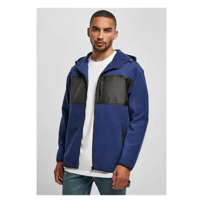 Micro fleece jacket with hood, space blue