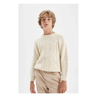 DEFACTO Boy's Crew Neck Knitwear Sweater