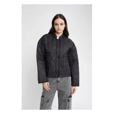 DEFACTO Waterproof Relax Fit Quilted Hooded Coat