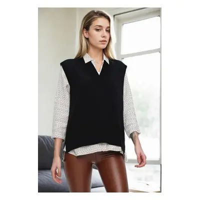 32632 Dewberry Knitwear Womens Sweater-BLACK