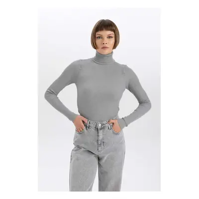 DEFACTO Fitted Turtleneck Ribbed Sweater