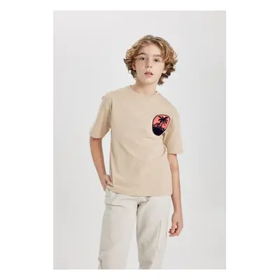 DEFACTO Boy's Oversize Fit Crew Neck Printed Short Sleeve T-Shirt