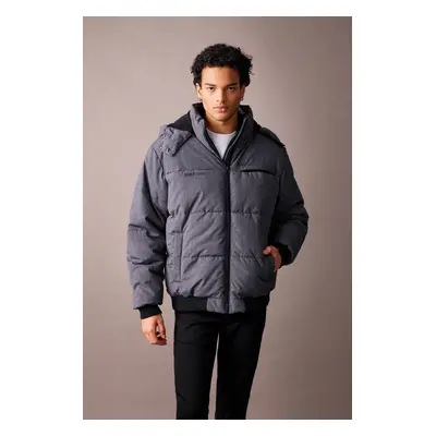 DEFACTO Regular Fit Hooded, Fleece Lined Puffer Coat