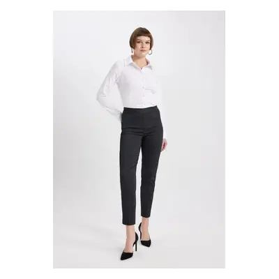 DEFACTO Cigarette Normal Waist Straight Leg Satin Basic Trousers