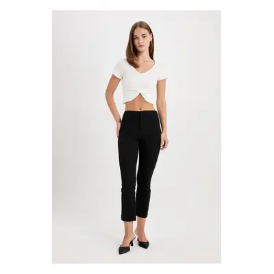 DEFACTO Flare Fit High Waist Trousers with Ornamental Pockets