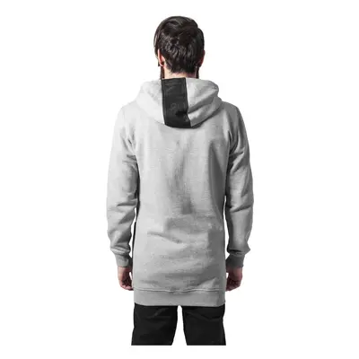 Long Peached Tech Zipper Hoody Grey/Bl