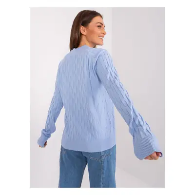 Light blue classic sweater with cotton