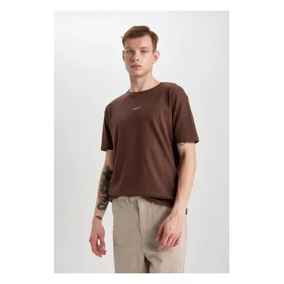 DEFACTO Regular Fit Crew Neck Printed Short Sleeve Heavy Fabric T-Shirt