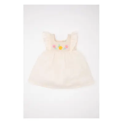 DEFACTO Baby Girl Floral Short Sleeve Muslin Dress