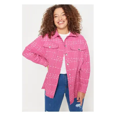 Trendyol Curve Pink Chenille Woven Shirt