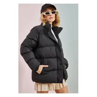 Bianco Lucci Women's Front Collar Puffer Coat