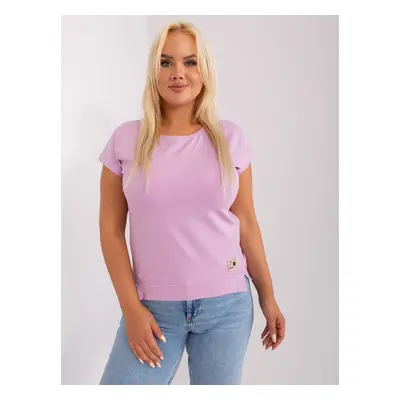 Light purple blouse plus size with slits