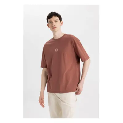 DEFACTO Oversize Fit Crew Neck Back Printed Short Sleeve T-Shirt