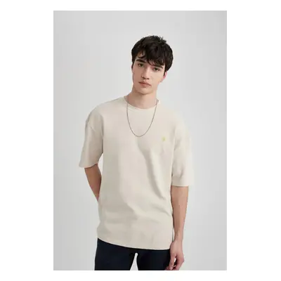 DEFACTO Oversize Fit Crew Neck Printed Short Sleeve T-shirt