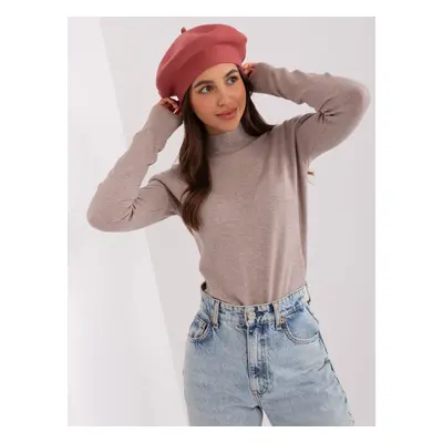 Brick red women's beret winter hat