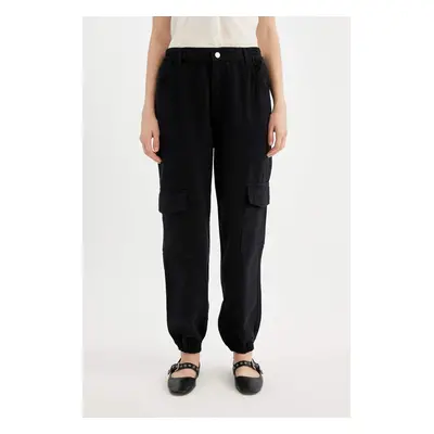 DEFACTO Coool Cargo Jogger Gabardine 100% Cotton Trousers