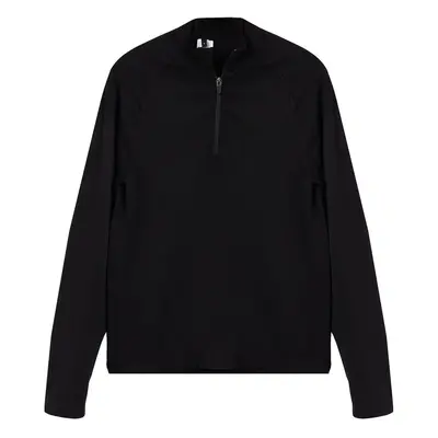 Trendyol Black Slim Fit/Fits the Body Zippered Sports Sweatshirt