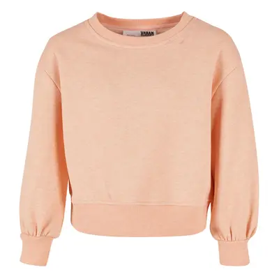 Girls' Oversized Color Melange Crewneck Papaya Melange