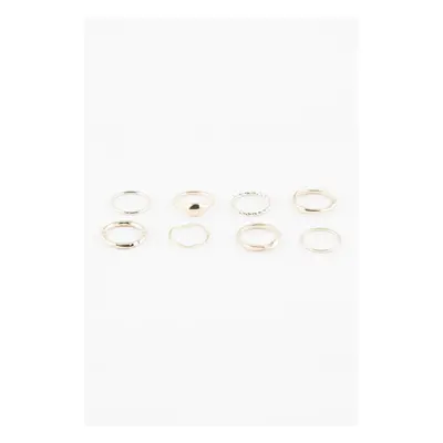 DEFACTO Woman's 8-Piece Gold Ring