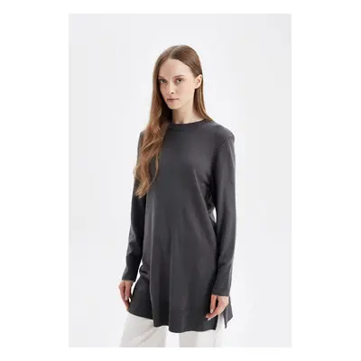 DEFACTO Regular Fit Crew Neck Basic Tunic