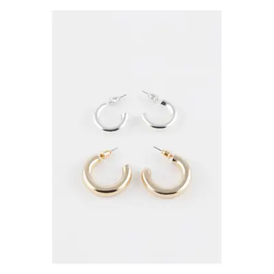 DEFACTO Women's 2-Piece Hoop Earrings