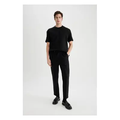 DEFACTO Tailored Regular Fit Straight Leg Twill Trousers